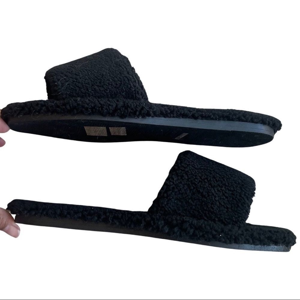 BAMBOO “upbeat 38” Black Fuzzy Band Slides - Picture 7 of 9